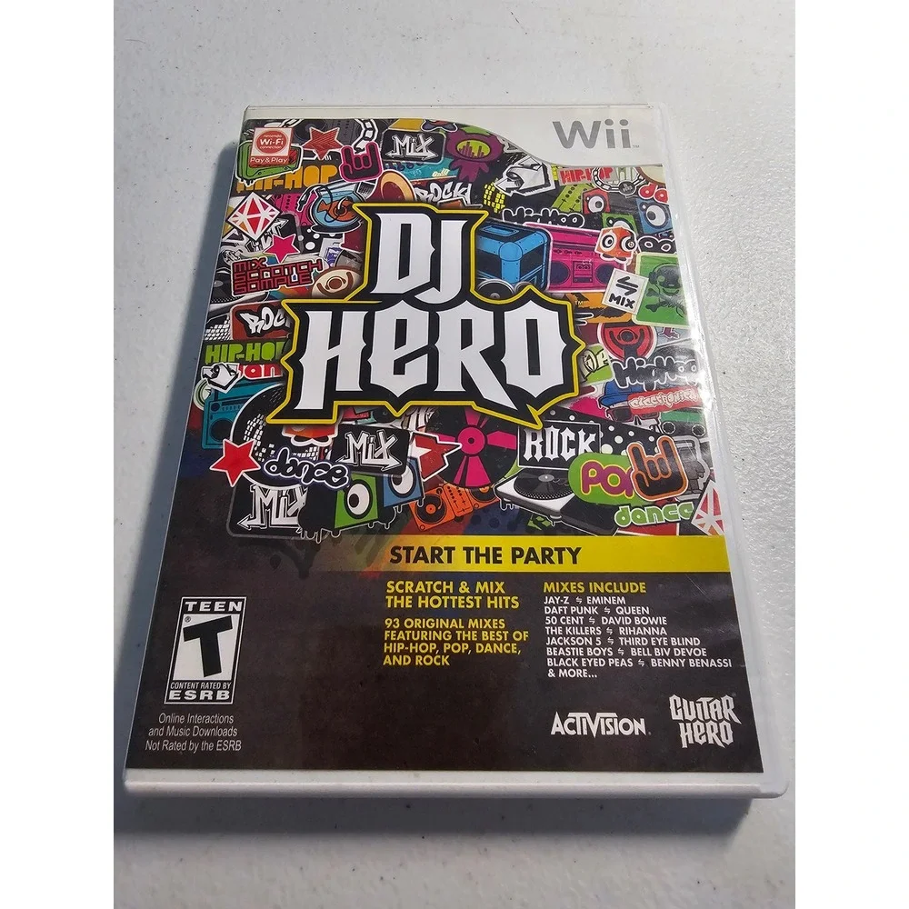 DJ Hero Wii Video Game Activision Guitar Hero‎ Complete Disc Manual Case